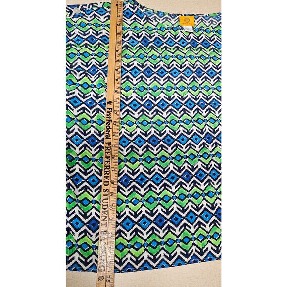 Ruby Rd. Ikat Tropical Semi Sheer Blouse Sz M Colorful Aztec - Picture 6 of 7